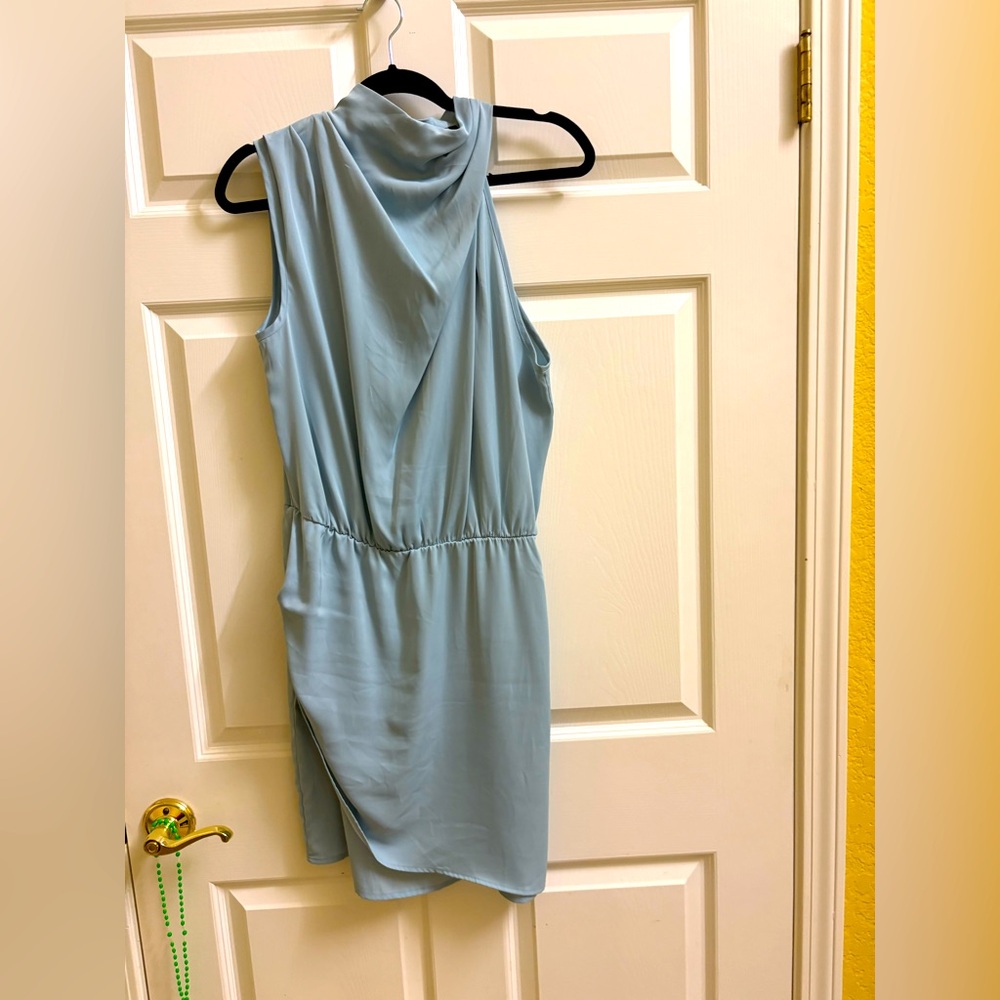 Elegant Blue Sleeveless Dress